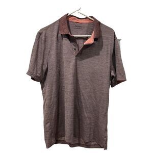 Untuckit Short Sleeve Golf Polo Maroon Hannifer Men’s Large Shirt Performance